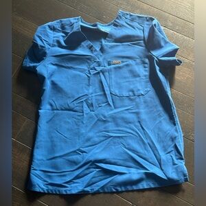 Figs Catarina one-pocket scrub top royal blue size s